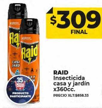 Supermayorista Vital Raid insecticida casa y jardín oferta