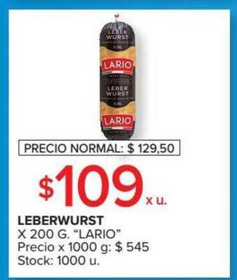 Carrefour Leberwurst lario x 200g oferta