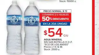 Carrefour Agua Mineral Sin Gas x 2lt oferta