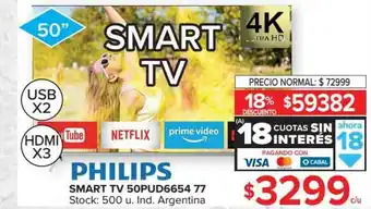 Carrefour Smart Tv 50pud6654 77 Philips oferta