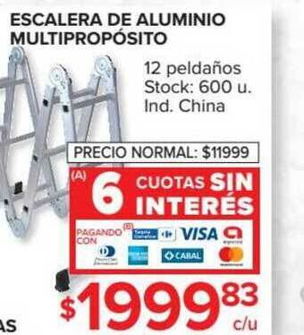 Carrefour Escalera De Aluminio Multipropósito oferta