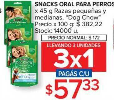 Carrefour Snacks Oral Para Perros Razas Pequeñas Y Medianas x 45g oferta