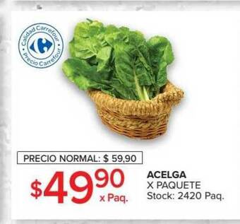 Carrefour Market Acelga X Paquete oferta