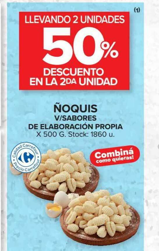 Carrefour Market Ñoquis V-Sabores De Elabboración Propia X 500G oferta