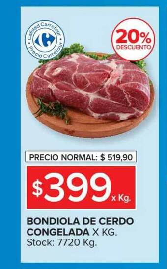 Carrefour Market Bondiola De Cerdo Congelada X Kg oferta