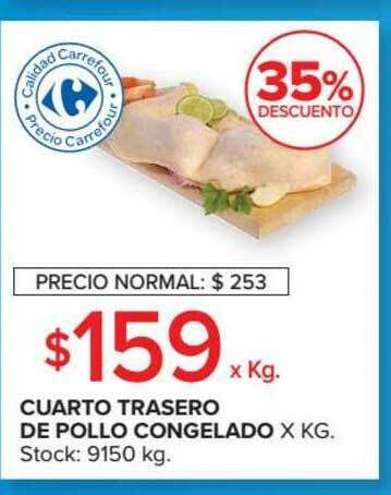 Carrefour Market Cuarto Trasero De Pollo Congelado X Kg oferta