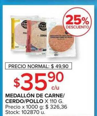 Carrefour Market Medallón De Carne-Cerdo-Pollo X 110g oferta