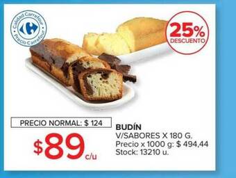 Carrefour Market Budín V-Sabores X 180g oferta