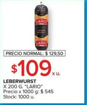 Carrefour Market Lario Leberwurst X 200g oferta