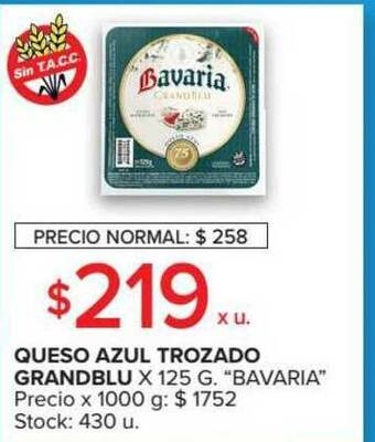 Carrefour Market Bavaria Queso Azul Trozado Grandblu x 125g oferta
