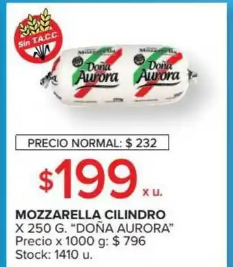 Carrefour Market Doña Aurora Mozzarella Cilindro X 250g oferta