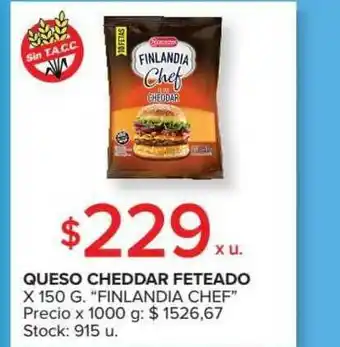 Carrefour Market Finlandia Chef Queso Cheddar Feteado X 150g oferta