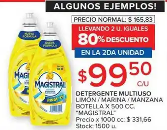 Carrefour Market Magistral Detergente Multiuso Limón - Marina -Manzana Botella X 500cc oferta