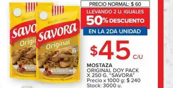 Carrefour Market Savora Mostaza Original Doy Pack X 250g oferta