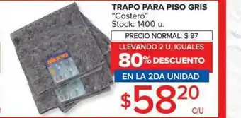 Carrefour Market Costero Trapo Para Piso Gris oferta
