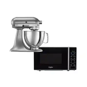 Prestigio Whirlpool combo microonas whirlpool 20 lts negro y stand mixer artisan silver oferta