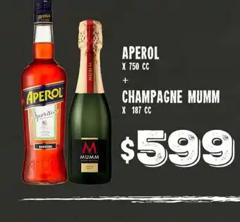 Supermercados Zeta Aperol x 750cc + Champagne Mumm x 187cc oferta