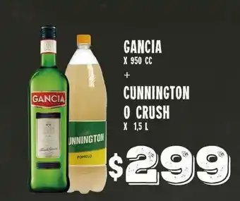 Supermercados Zeta Gancia x 950cc + Cunnington O Crush x 1,5L oferta