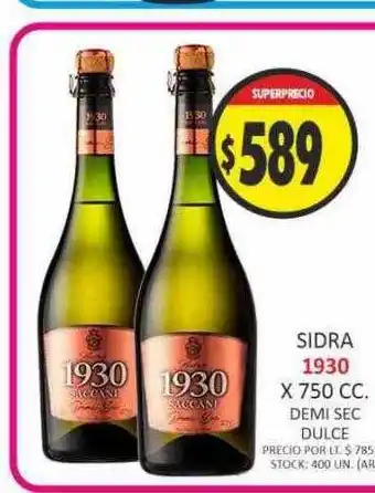 Supermercados Becerra Sidra 1930 demi sec dulce oferta