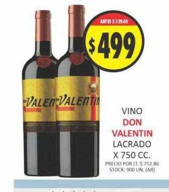 Supermercados Becerra Vino don valentin lacrado oferta