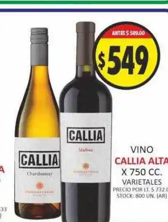 Supermercados Becerra Vino callia alta oferta