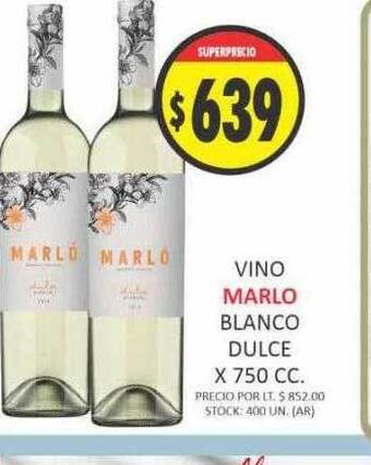 Supermercados Becerra Vino marlo blanco dulce oferta