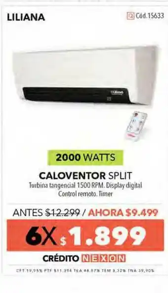 Nexon Liliana Caloventor Split oferta