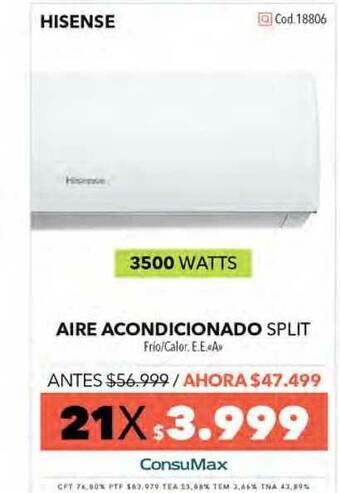 Nexon Hisense Aire Acondicionado Split oferta