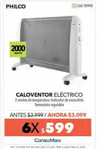 Nexon Philco Caloventor Eléctrico oferta