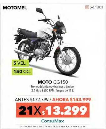 Nexon Motomel Moto Cg150 oferta