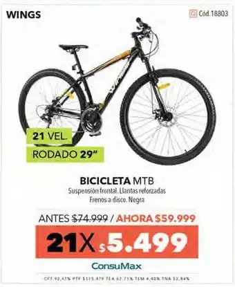 Nexon Wings Bicicleta Mtb oferta