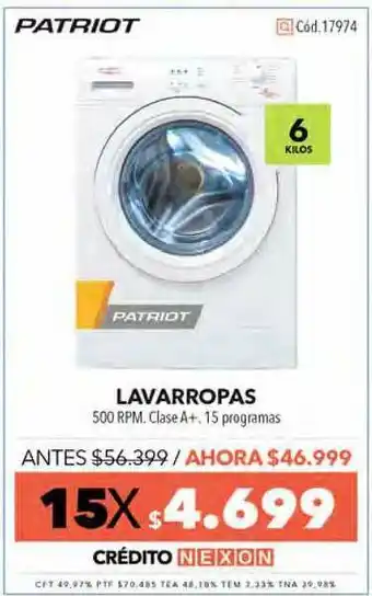 Nexon Patriot Lavarropas oferta
