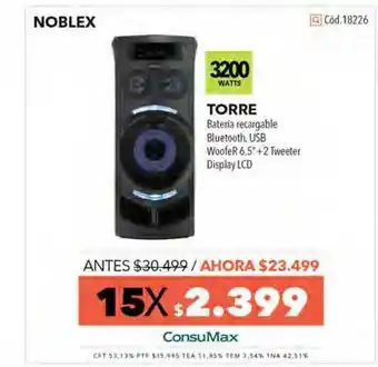 Nexon Noblex Torre oferta