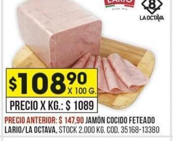 Coto Jamón Cocido Feteado Lario/ La Octava oferta