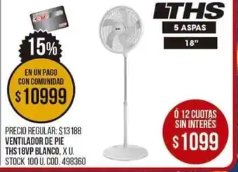 Coto Ventilador de Pie THS 18VP Blanco oferta