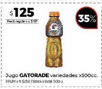 Jugo gatorade variedades x 500cc