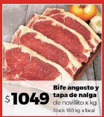 Disco Bife angosto y tapa de nalga de novillito x kg oferta