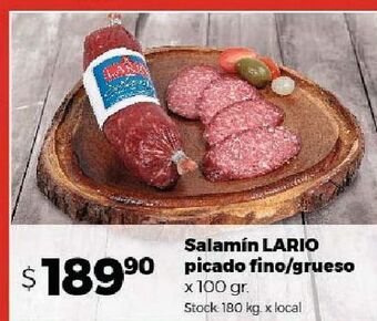 Disco Salamín lario picado fino o grueso x 100g oferta