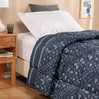 Arredo Plumón sintético twin size reversible flor y hojas oferta