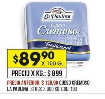 Coto Queso Cremoso La Paulina oferta