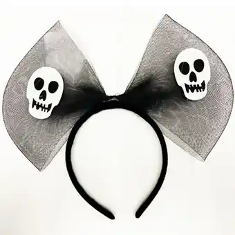 Vincha hallowen c/moño calabera