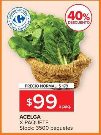 Carrefour Market Acelga x paquete 40% descuento oferta
