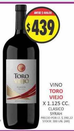 Supermercados Becerra Vino toro viejo oferta