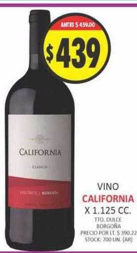 Supermercados Becerra Vino california oferta
