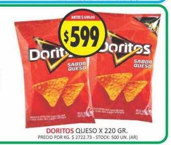 Supermercados Becerra Doritos queso oferta