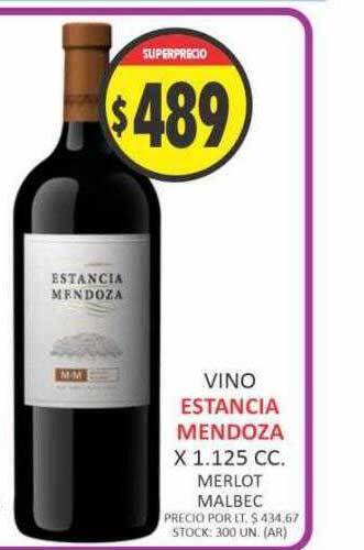 Supermercados Becerra Vino estancia mendoza oferta
