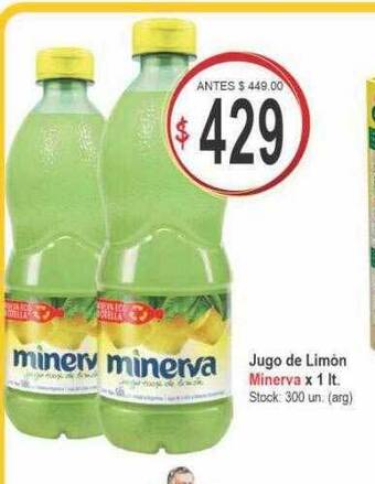 Supermercados Becerra Jugo de limón minerva oferta