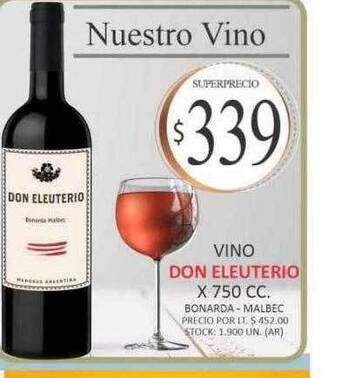 Supermercados Becerra Vino don eleuterio oferta