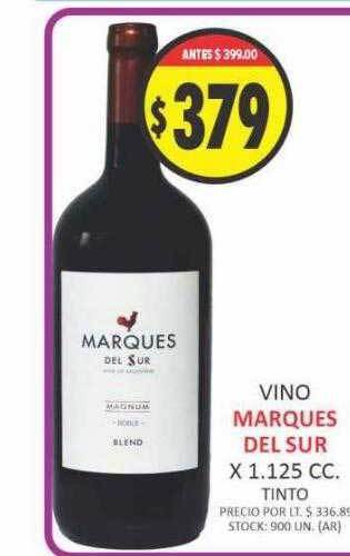Supermercados Becerra Vino marques del sur oferta