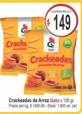 Supermercados Becerra Crackeadas de arroz gallo oferta
